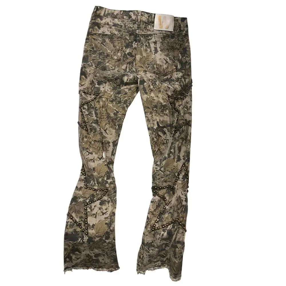W Waimea Stacked Streetwear Mossy Oak Camo Jeans Mens 36x34 - Picture 2 of 4